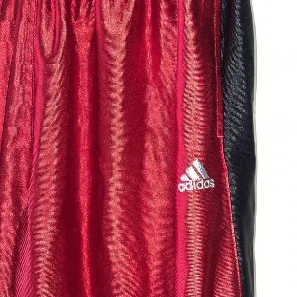 Adidas Track Pants Men L Red Vintage Retro‎ Metallic Shimmer Athletic Old School